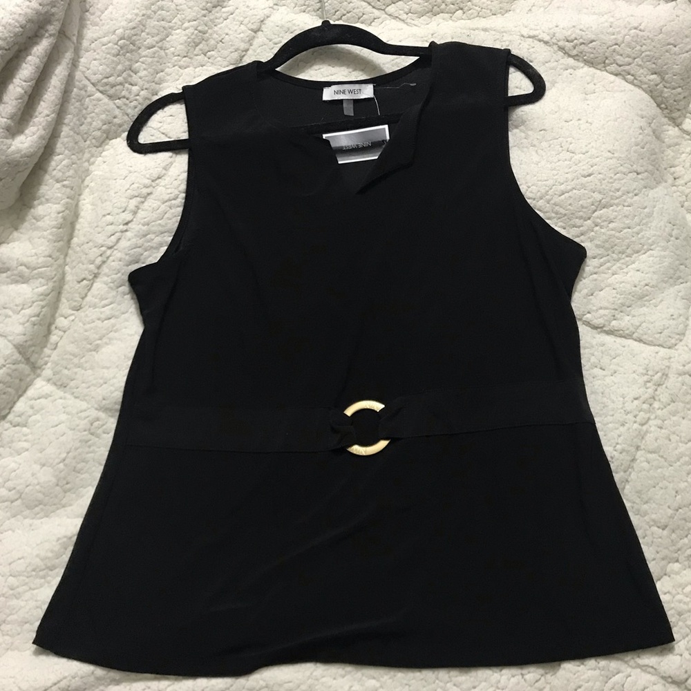 Black sleeveless top